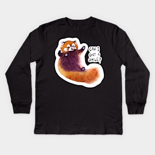 Red Panda being silly Kids Long Sleeve T-Shirt